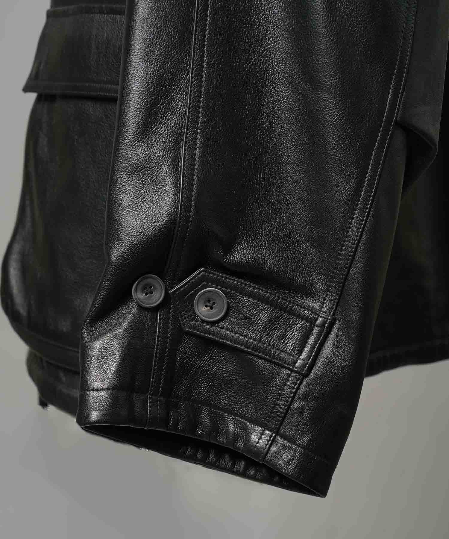 [25AW预购]绵羊皮革前纽扣单纽