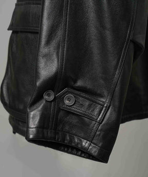 [25AW预购]绵羊皮革前纽扣单纽