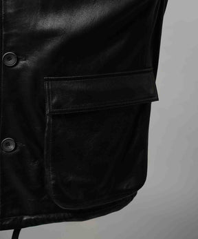 [25AW预购]绵羊皮革前纽扣单纽