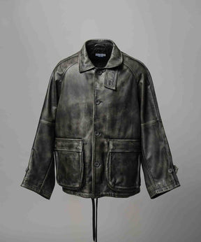 [25AW预购]绵羊皮革前纽扣单纽