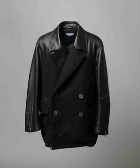 [25AW 사전 주문] 양 가죽 멜튼 콤비네이션 완두콩 코트