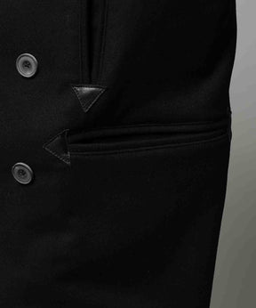 [25AW 사전 주문] 양 가죽 멜튼 콤비네이션 완두콩 코트