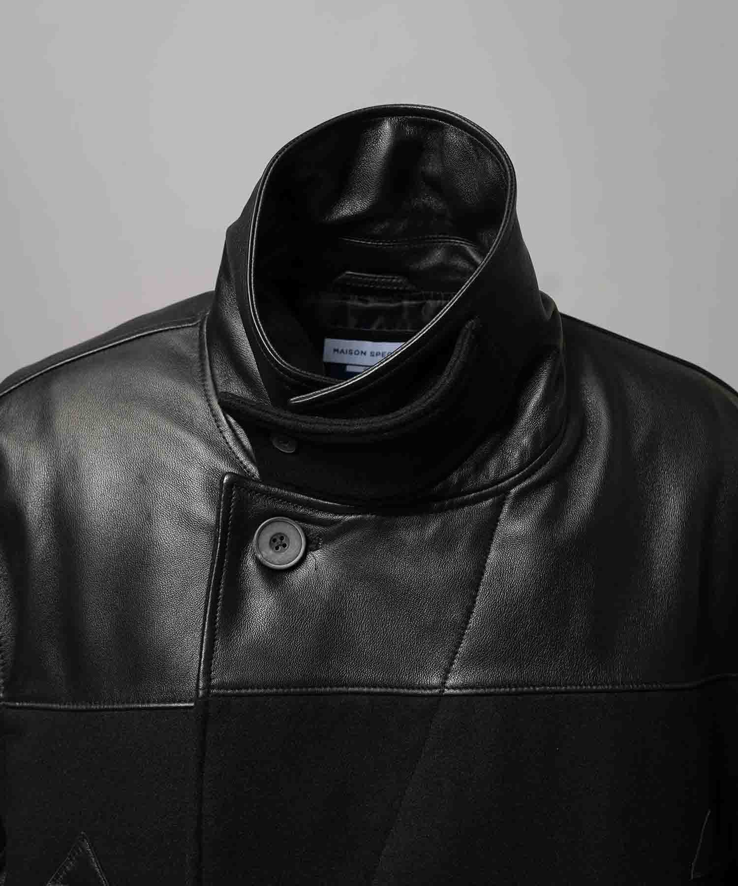 [25AW 사전 주문] 양 가죽 멜튼 콤비네이션 완두콩 코트