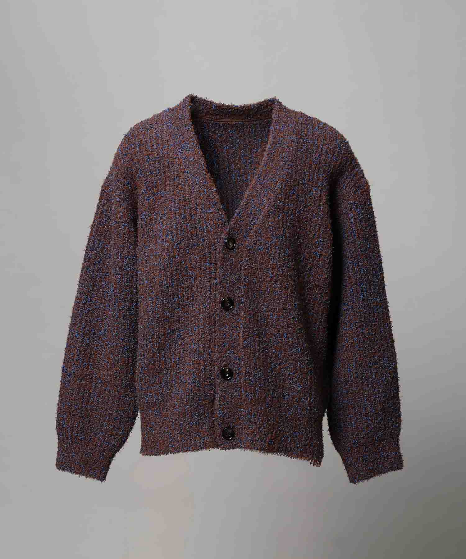 Mix Color Fancy Yarn Prime-Over Knit Cardigan