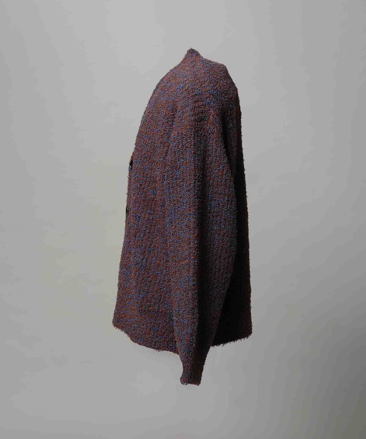 Mix Color Fancy Yarn Prime-Over Knit Cardigan