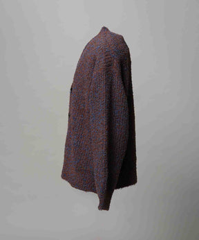 Mix Color Fancy Yarn Prime-Over Knit Cardigan