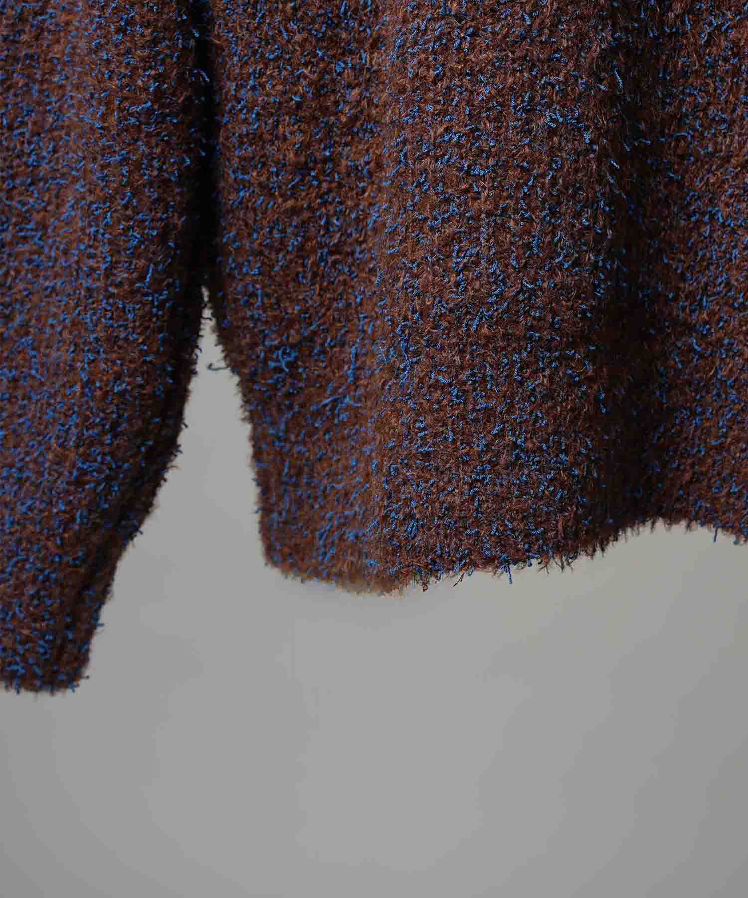 Mix Color Fancy Yarn Prime-Over Knit Cardigan
