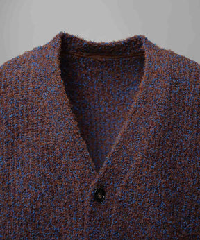 Mix Color Fancy Yarn Prime-Over Knit Cardigan