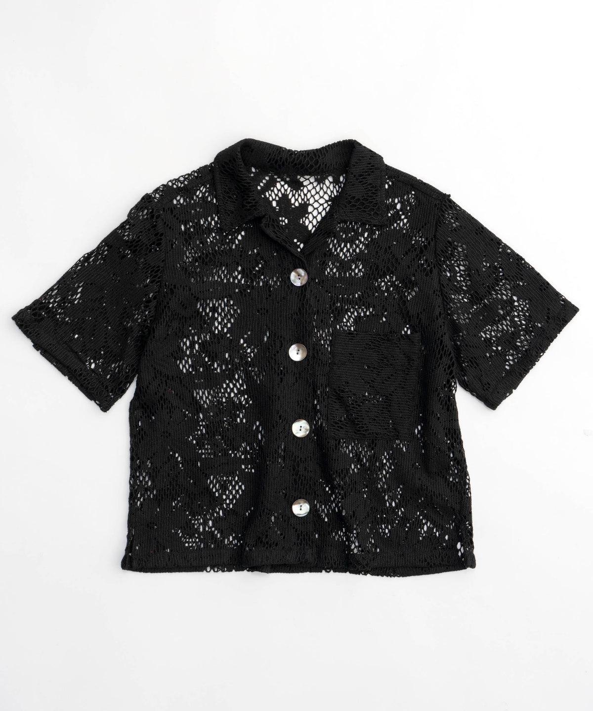 【24SUMMER PRE-ORDER】Half Sleeve Lace Fabric Shirt