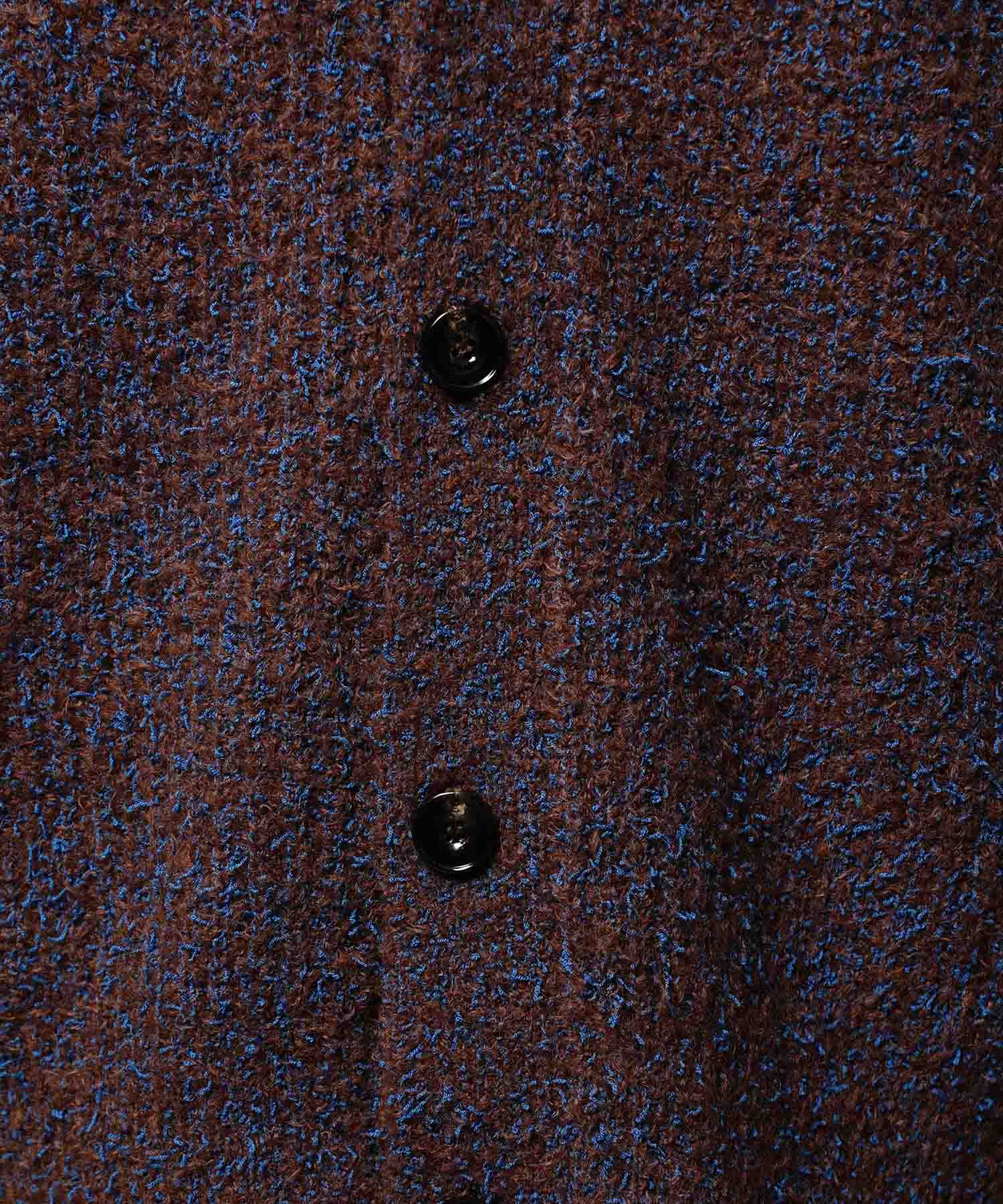 Mix Color Fancy Yarn Prime-Over Knit Cardigan