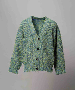 Mix Color Fancy Yarn Prime-Over Knit Cardigan