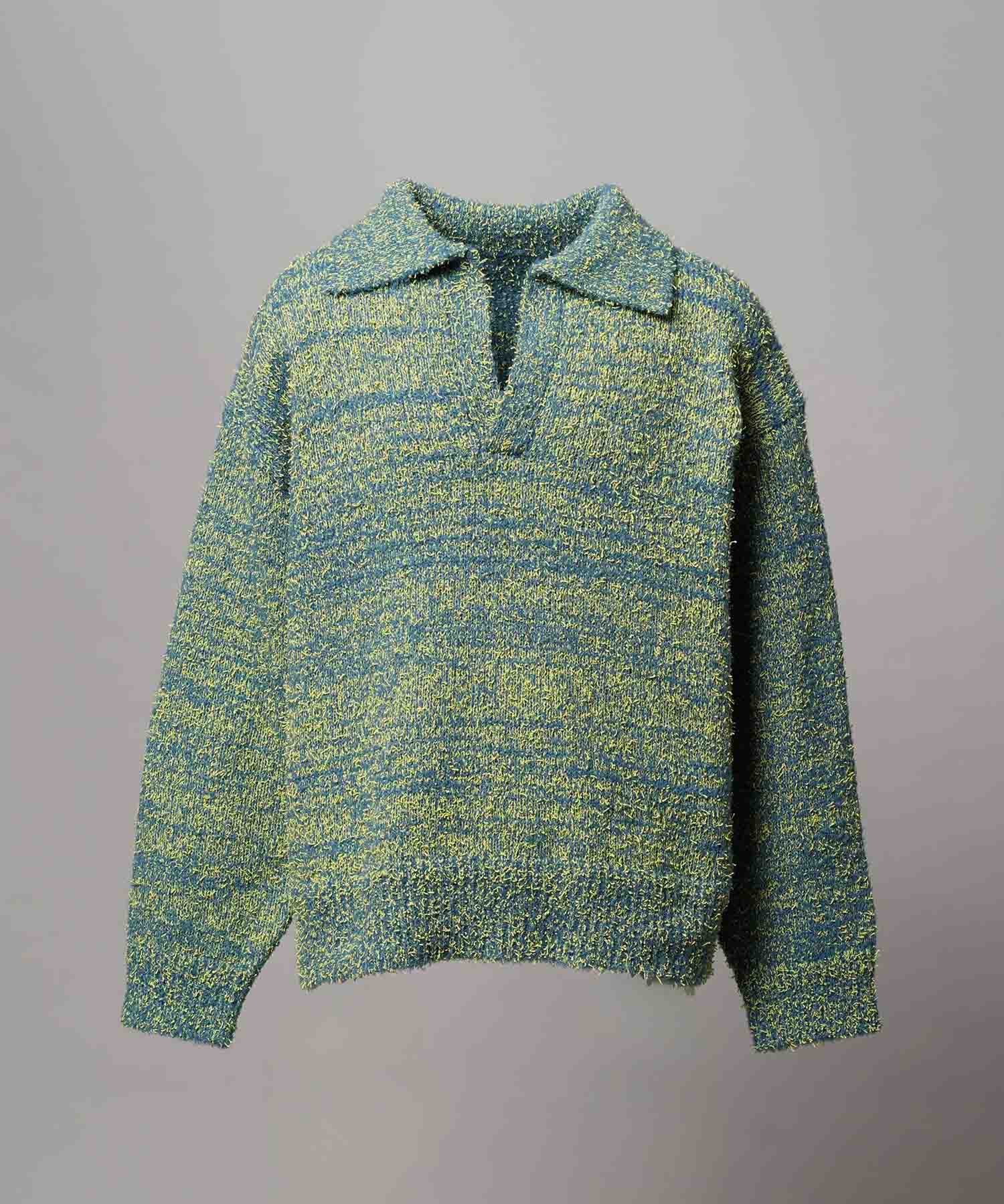 混合彩色纱线纱线船长针织套头衫