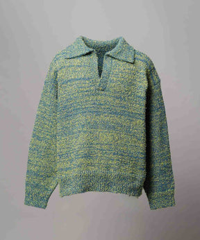 混合彩色纱线纱线船长针织套头衫