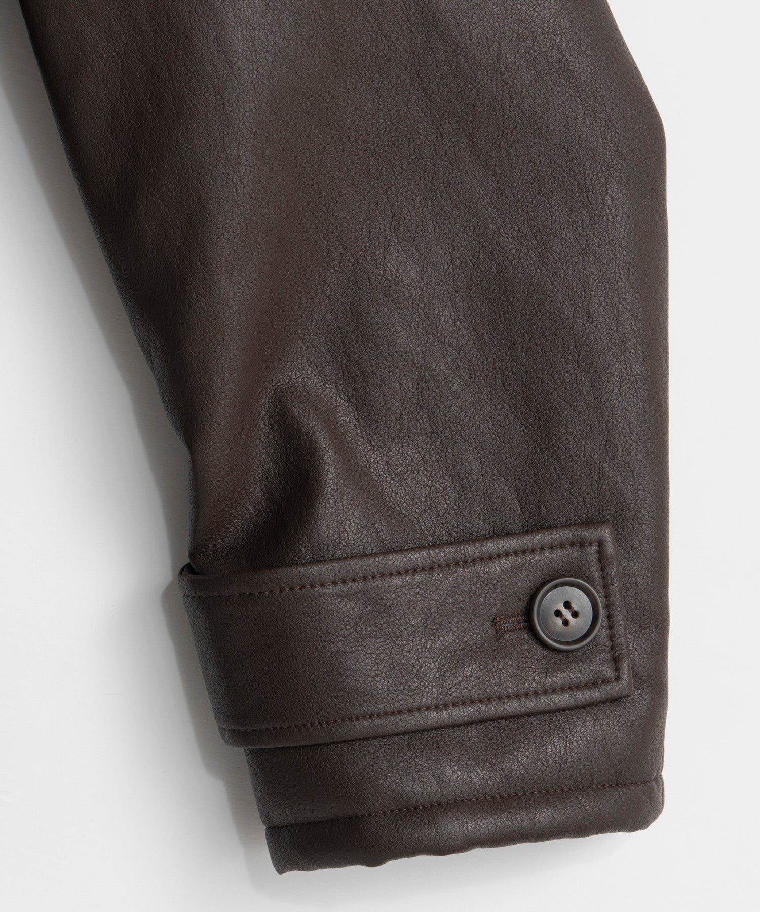 【26WINTER COLLECTION】Faux Leather Short Trench Jacket