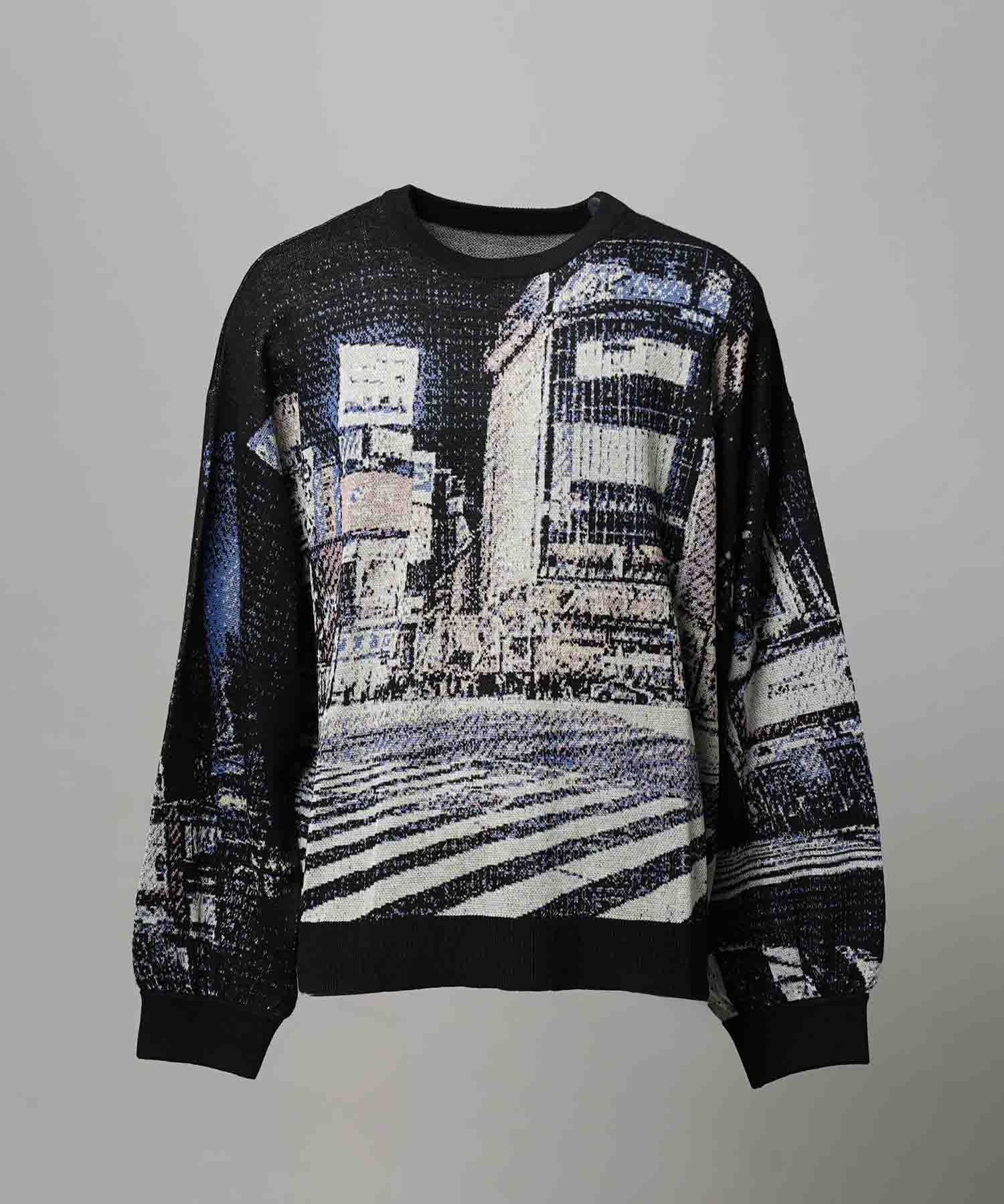 [City Series] "Scramble"Prime-Over Crew Neck Knit Pullover
