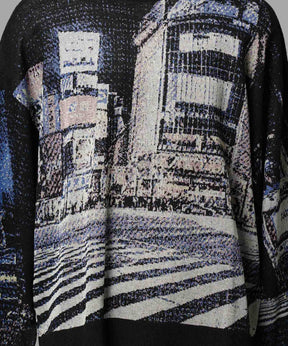 [City Series] "Scramble"Prime-Over Crew Neck Knit Pullover