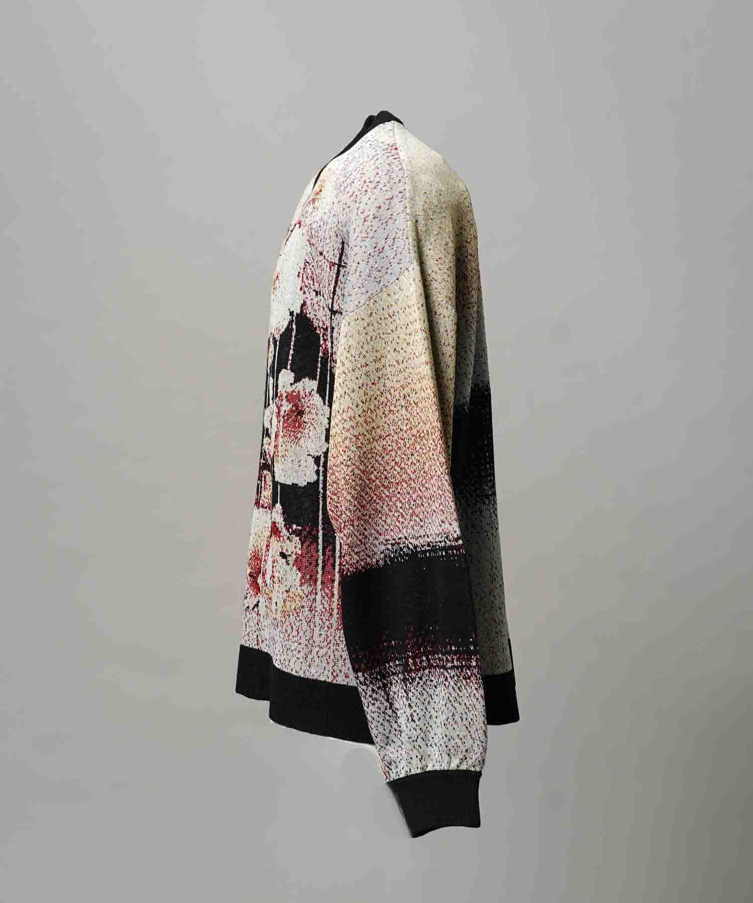 주요 현대 미술 승무원 넥 니트 풀오버