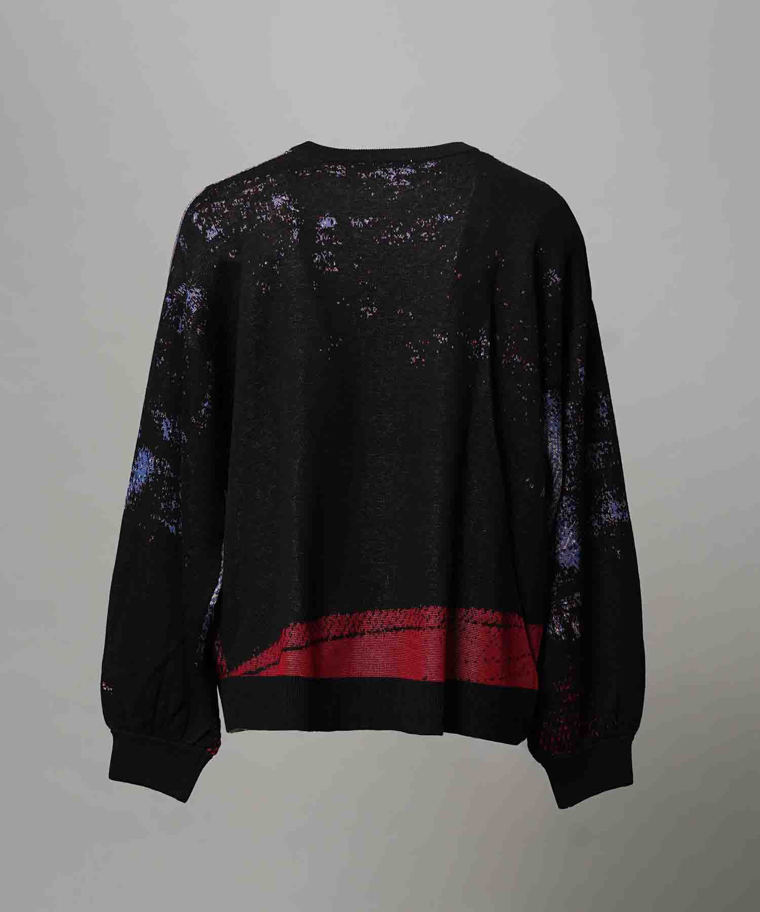 주요 현대 미술 승무원 넥 니트 풀오버