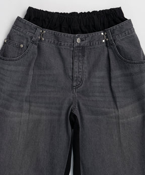 【2026Summer PRE-ORDER】2WAY Back French Terry Denim Pants