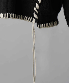 等级短长度超过V领针织套头衫