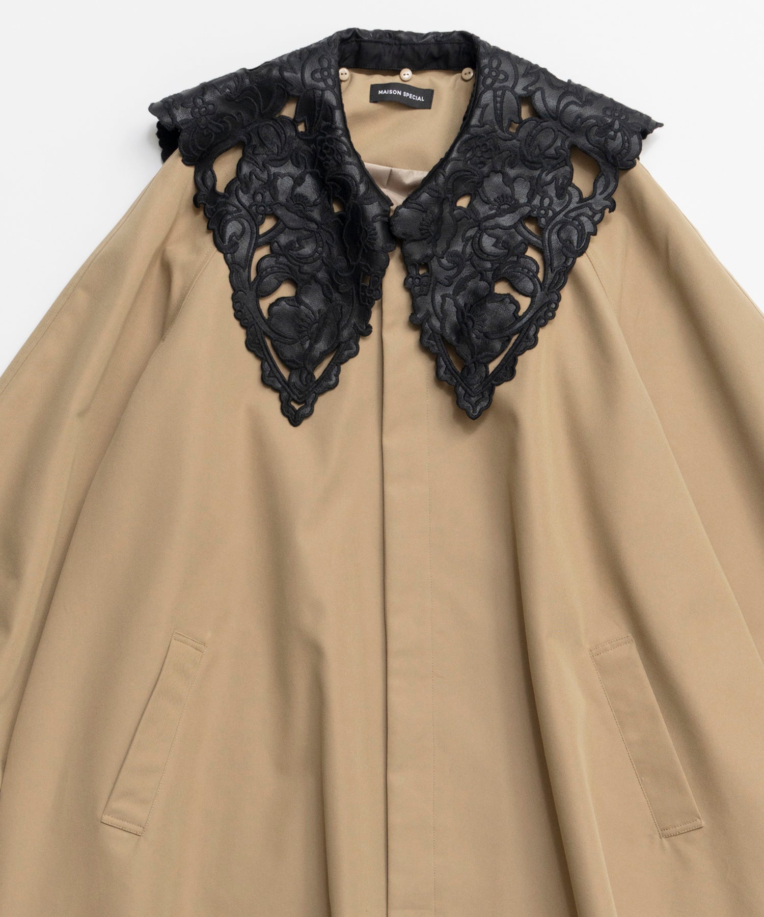 【26SPRING PRE-ORDER】Lace Collar Tent Flare Trench Coat