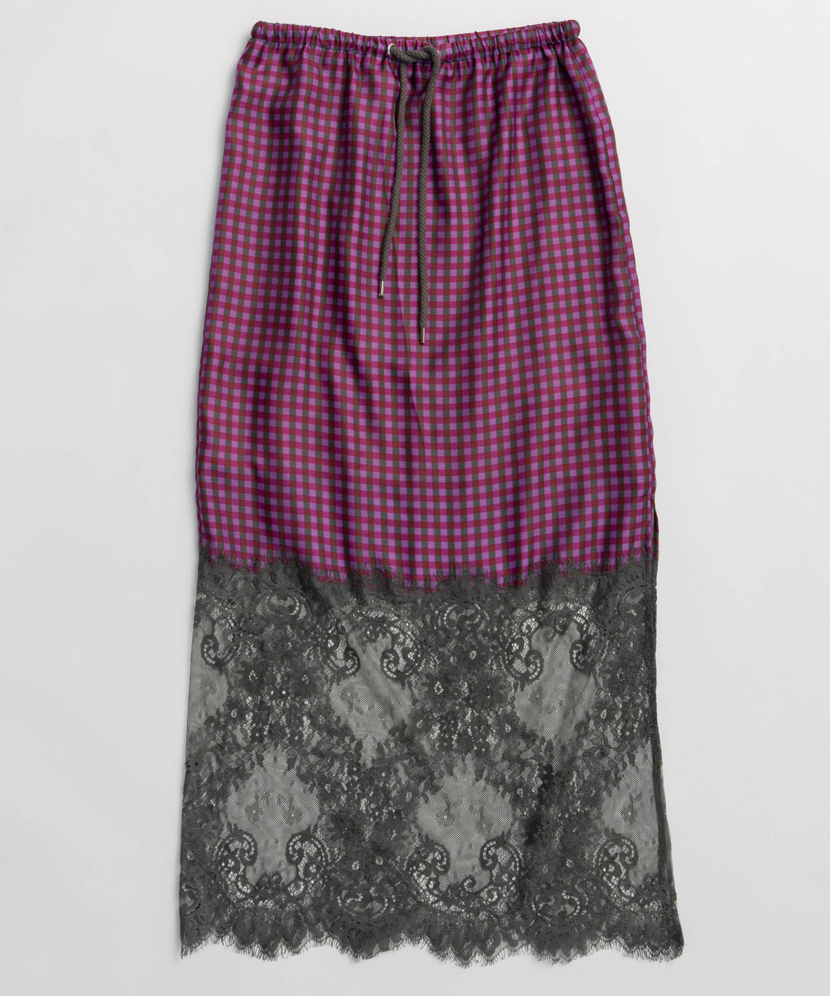 【2026Summer PRE-ORDER】Check Lace Tight Skirt