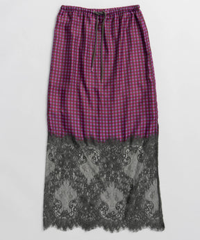 [2026Summer PRE-ORDER] Check Lace Tight Skirt