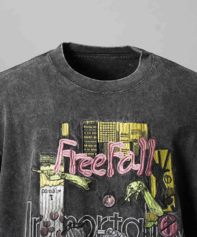 Artist Graphical Embroidery Prime-Over Crew Neck Long Sleeve T-Shirt