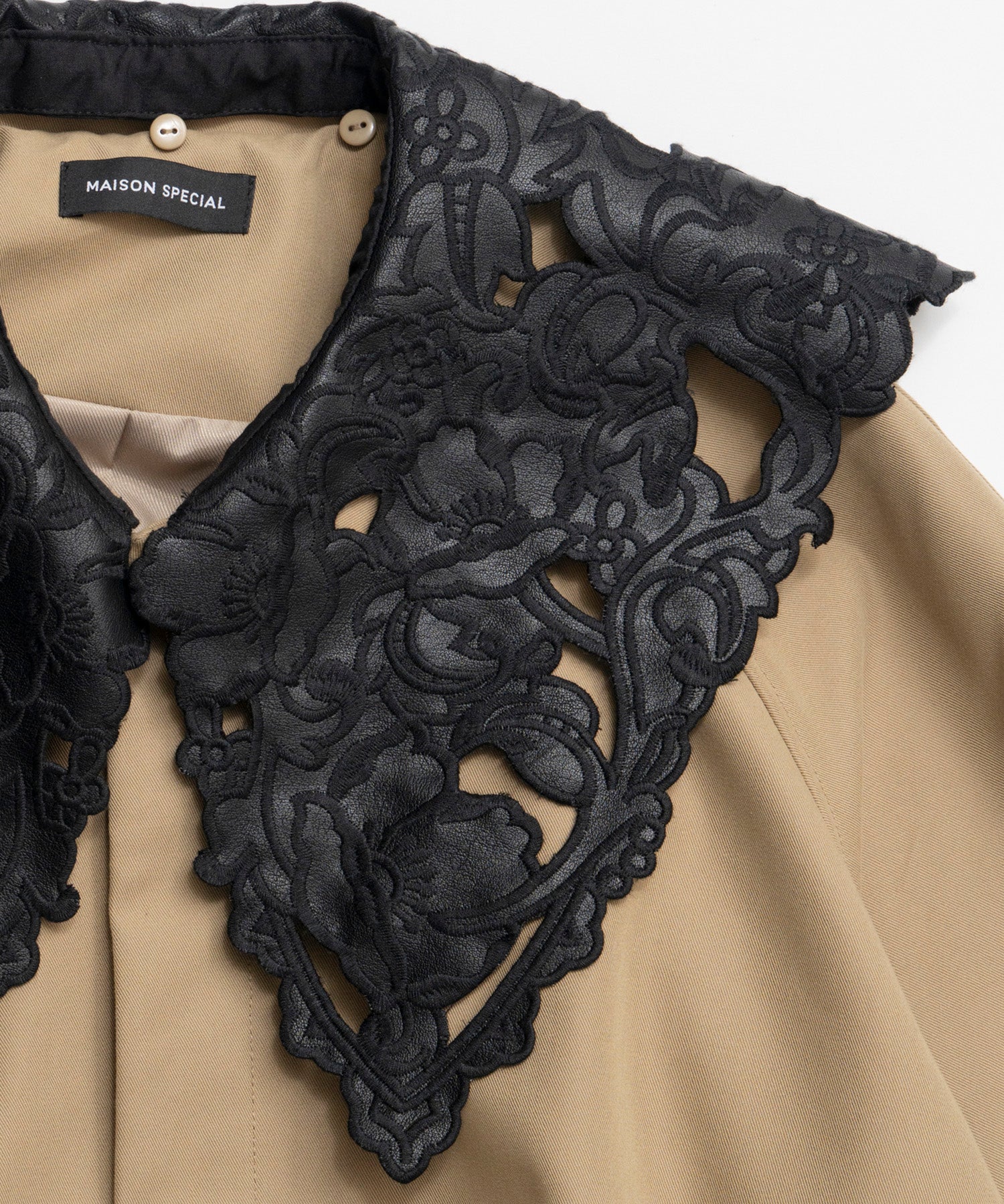 【26SPRING PRE-ORDER】Lace Collar Tent Flare Trench Coat