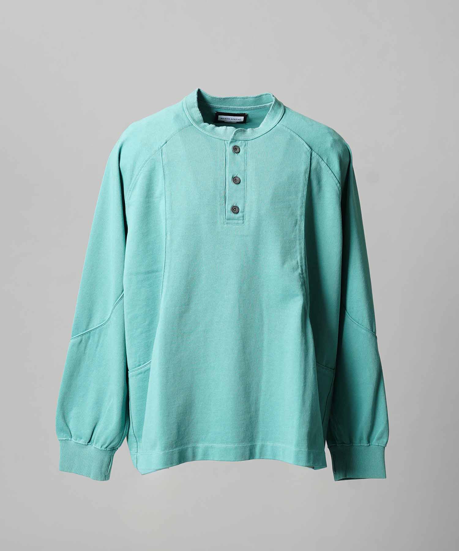 Curve switching Prime-Over Henry Neck Long Sleeve T-Shirt