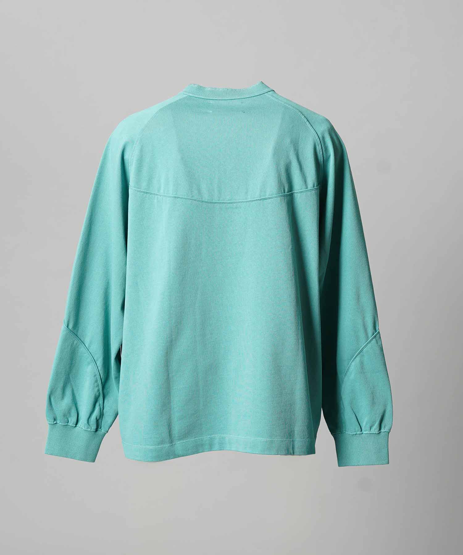 Curve switching Prime-Over Henry Neck Long Sleeve T-Shirt
