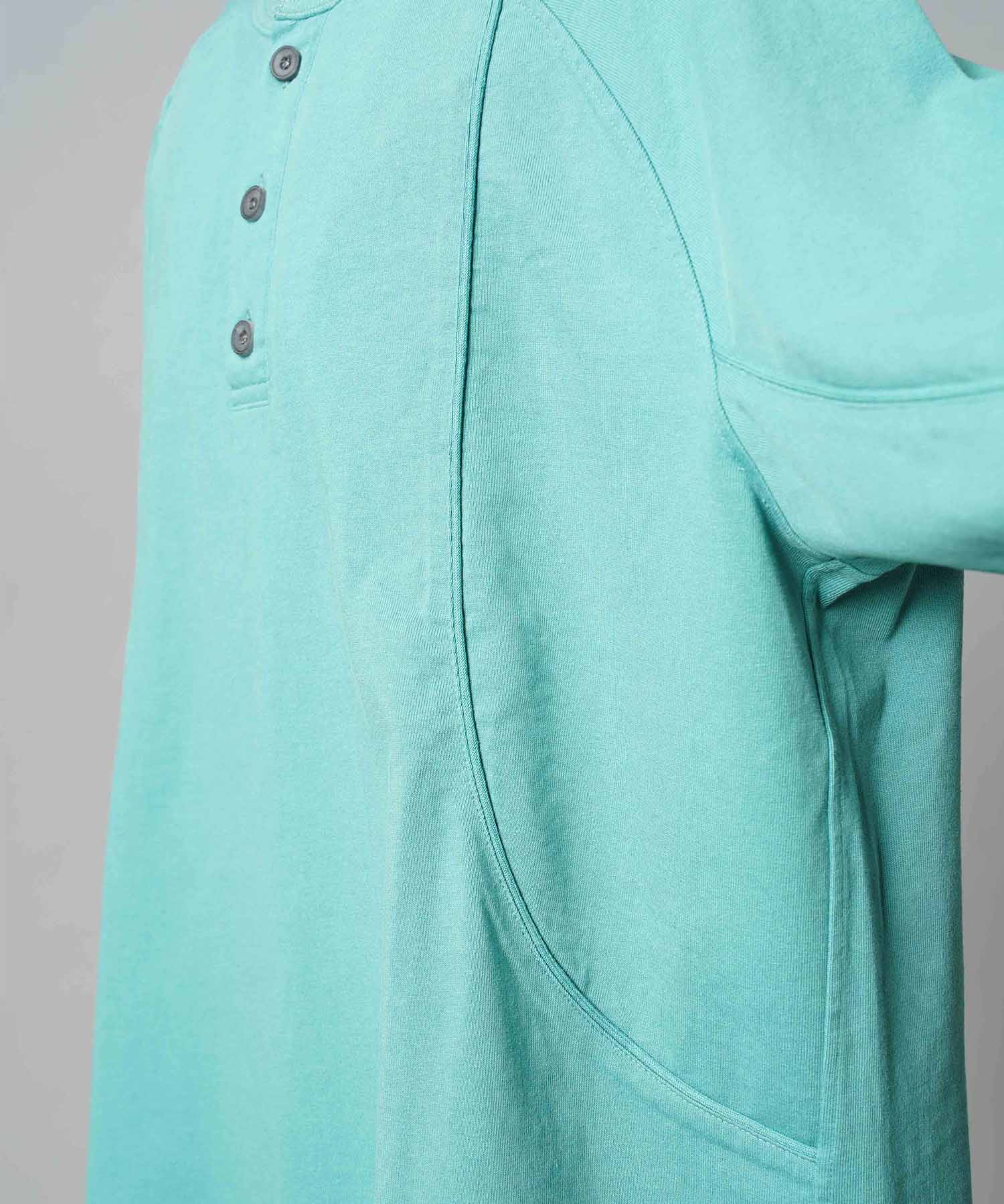 Curve switching Prime-Over Henry Neck Long Sleeve T-Shirt