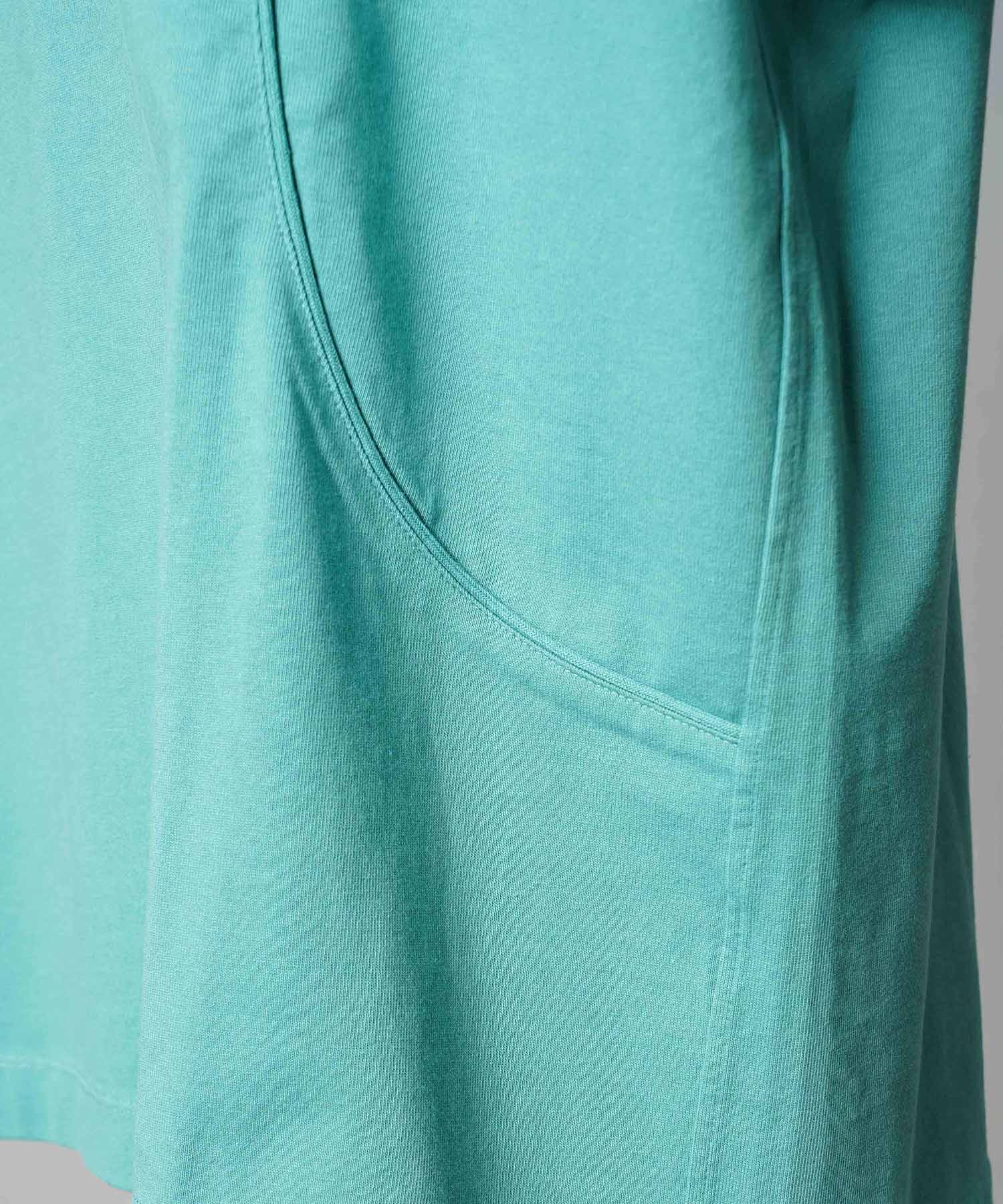 Curve switching Prime-Over Henry Neck Long Sleeve T-Shirt