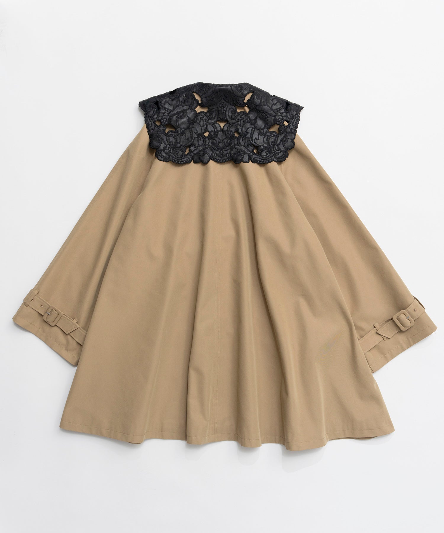 【26SPRING PRE-ORDER】Lace Collar Tent Flare Trench Coat