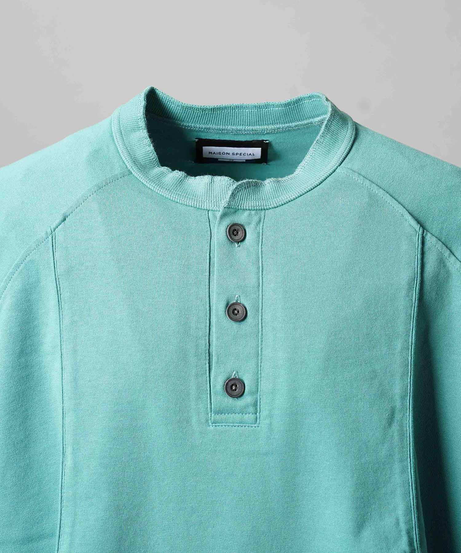 Curve switching Prime-Over Henry Neck Long Sleeve T-Shirt