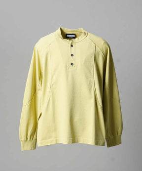 Curve switching Prime-Over Henry Neck Long Sleeve T-Shirt