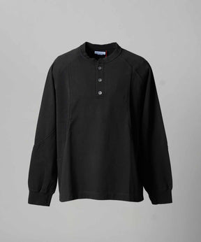 Curve switching Prime-Over Henry Neck Long Sleeve T-Shirt