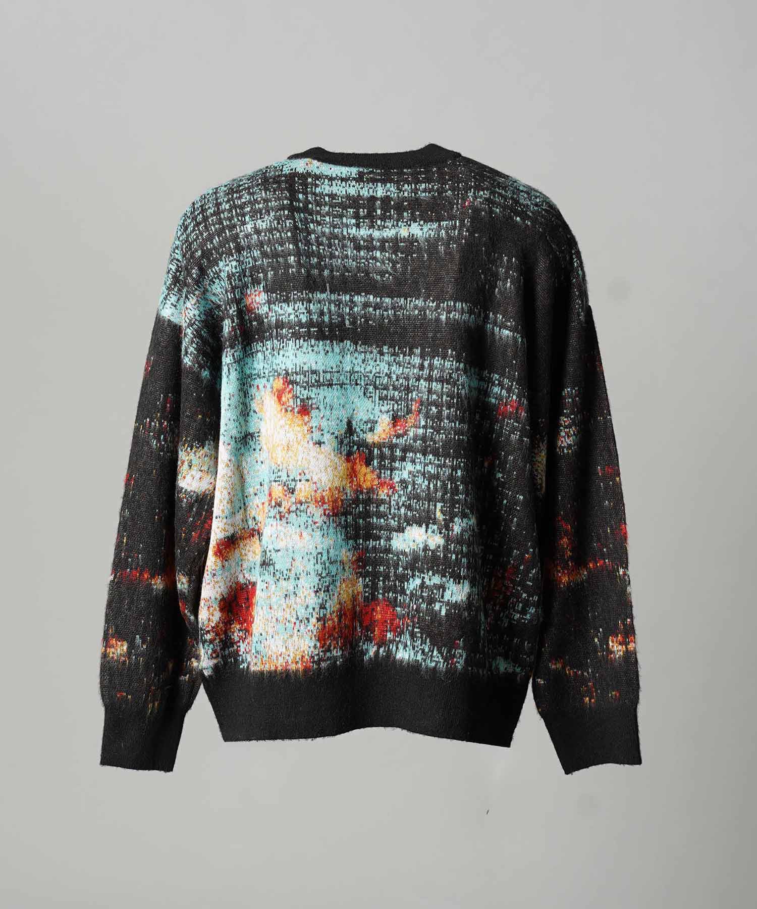 [25AW PRE-ORDER] Contemporary Art Jacquard Prime-Over Crew Neck Shaggy Knit Pullover