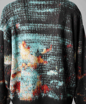 [25AW PRE-ORDER] Contemporary Art Jacquard Prime-Over Crew Neck Shaggy Knit Pullover