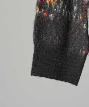 [25AW PRE-ORDER] Contemporary Art Jacquard Prime-Over Crew Neck Shaggy Knit Pullover