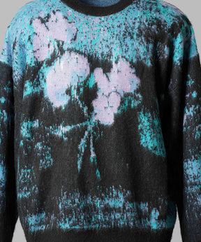 [25AW PRE-ORDER] Contemporary Art Jacquard Prime-Over Crew Neck Shaggy Knit Pullover