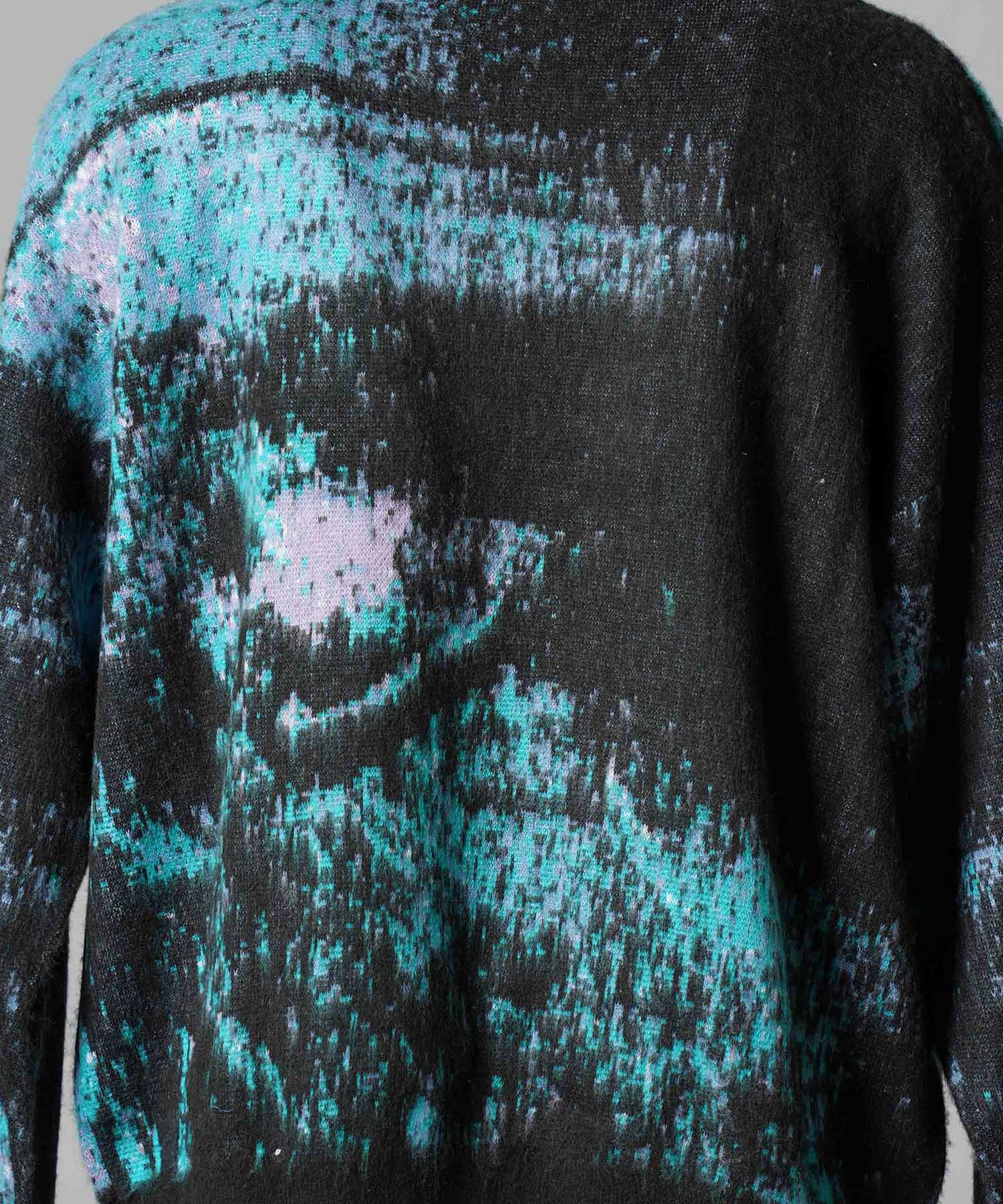 [25AW PRE-ORDER] Contemporary Art Jacquard Prime-Over Crew Neck Shaggy Knit Pullover