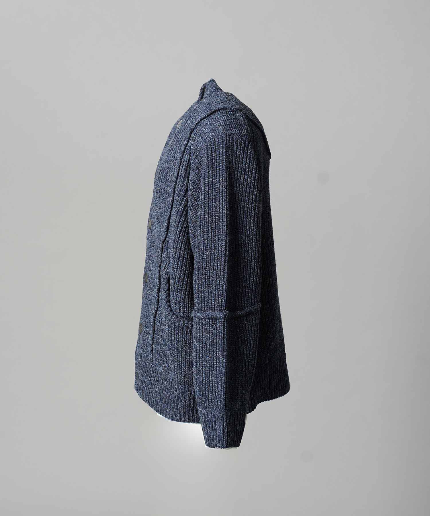 [25AW PRE-ORDER] 3 colors Wool Nylon Prime-Over Crew Neck Knit Cardigan