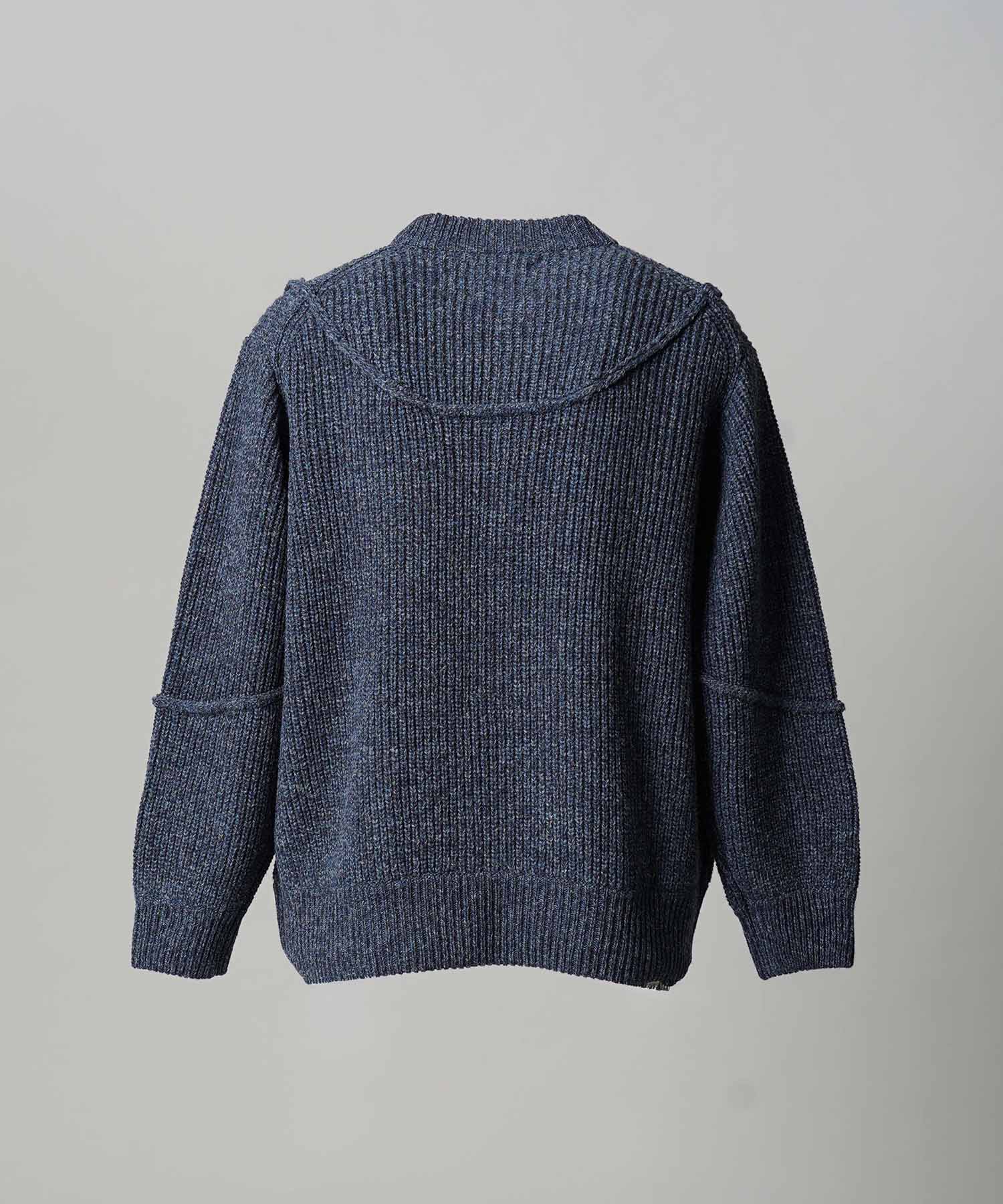 [25AW PRE-ORDER] 3 colors Wool Nylon Prime-Over Crew Neck Knit Cardigan