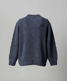 [25AW PRE-ORDER] 3 colors Wool Nylon Prime-Over Crew Neck Knit Cardigan