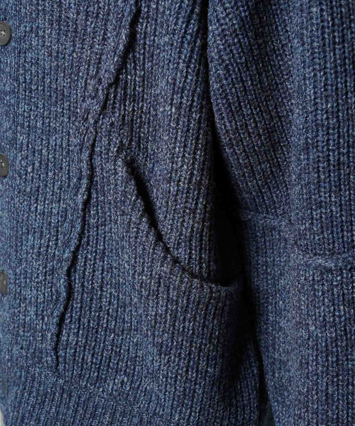 [25AW PRE-ORDER] 3 colors Wool Nylon Prime-Over Crew Neck Knit Cardigan