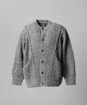 [25AW PRE-ORDER] 3 colors Wool Nylon Prime-Over Crew Neck Knit Cardigan