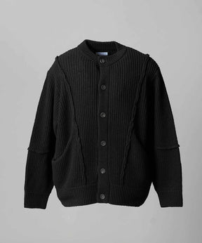 [25AW PRE-ORDER] 3 colors Wool Nylon Prime-Over Crew Neck Knit Cardigan