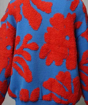 [25AW PRE-ORDER] Botanical Jacquard Prime-Over Crew Neck Knit Pullover