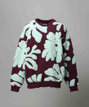 [25AW PRE-ORDER] Botanical Jacquard Prime-Over Crew Neck Knit Pullover